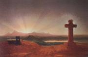 Thomas Cole Unfinished Landscape (The Cross at Sunset) (mk13) Spain oil painting artist